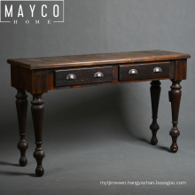 Mayco Vintage Long Narrow Wood consola meuble Retro Console Table with 2 Drawers